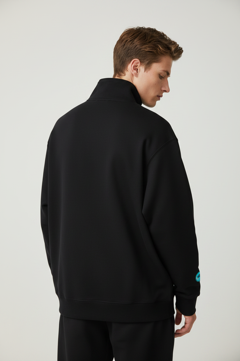 2RAW Quarter-Zip Drop Shoulder Sweatshirt
