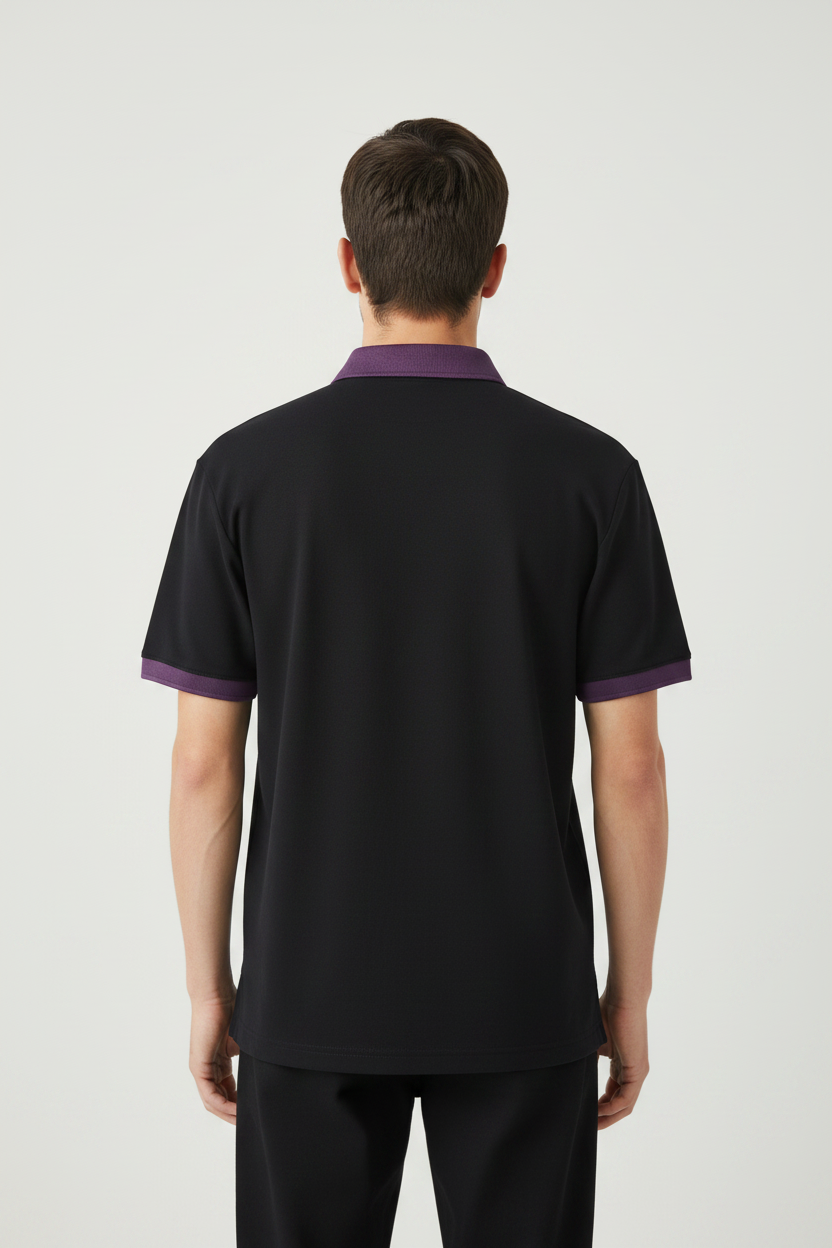 2RAW Contrast Collar Raglan Polo