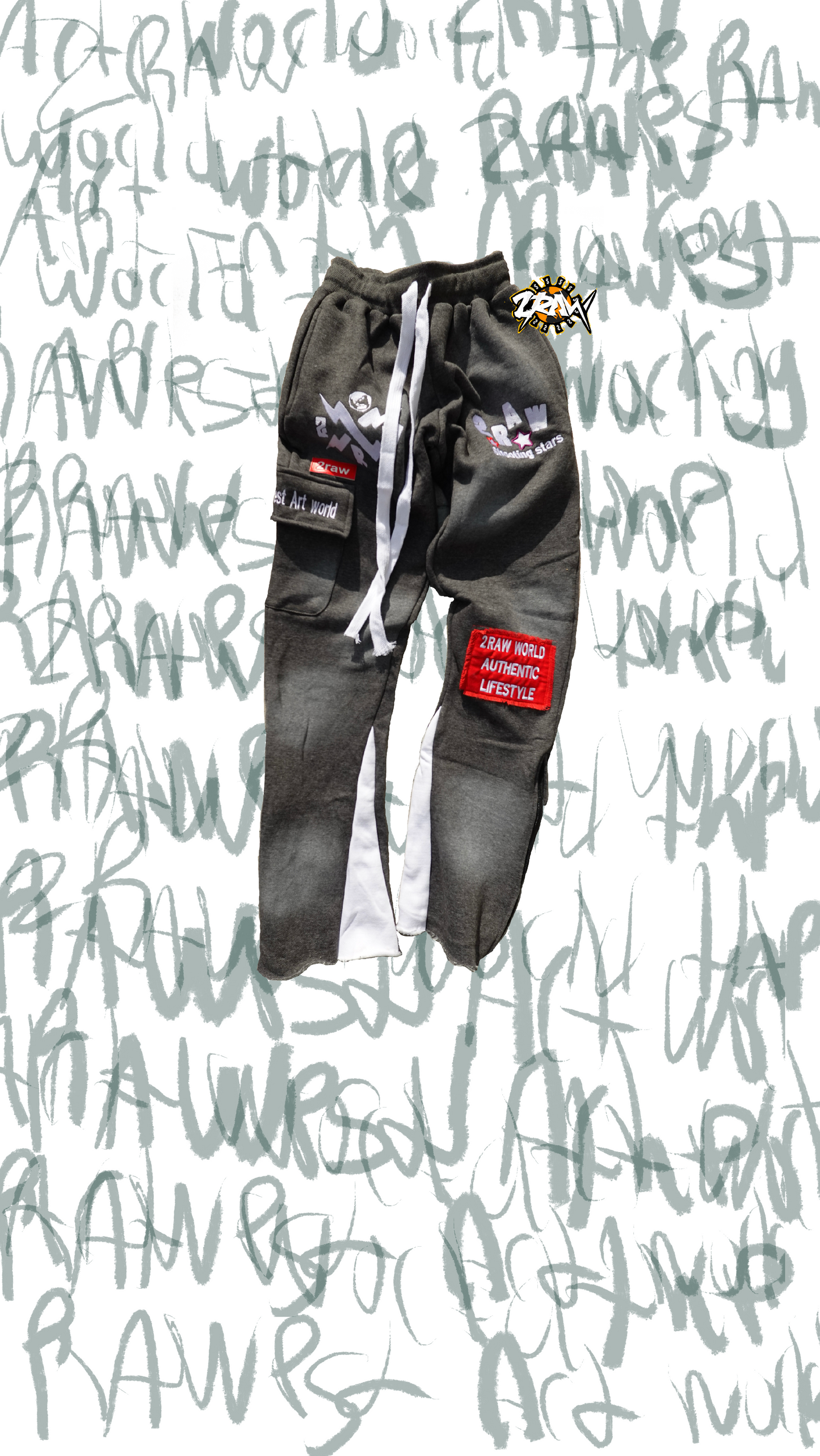 2 RAW Shooting Stars gray Pants