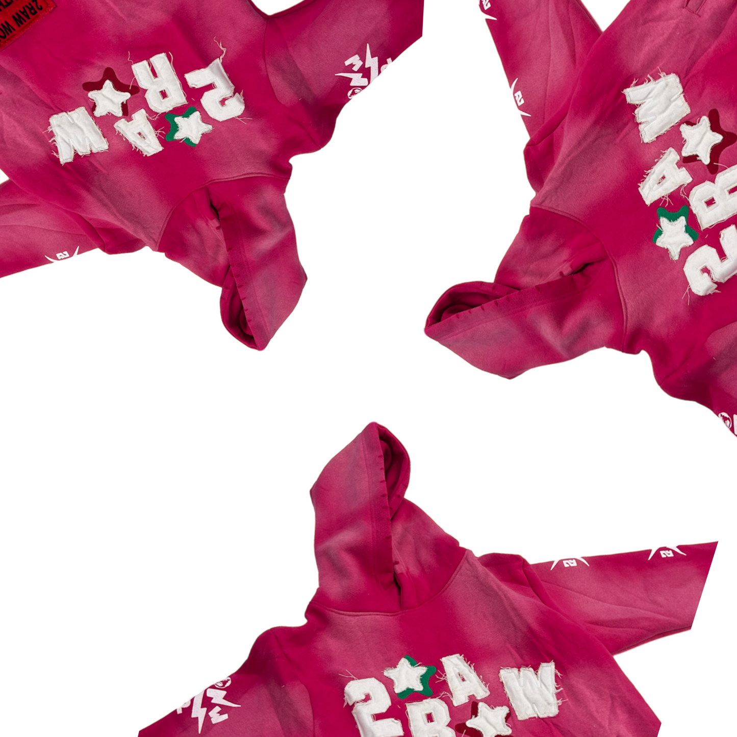 2 RAW Shooting Stars pink Hoodie