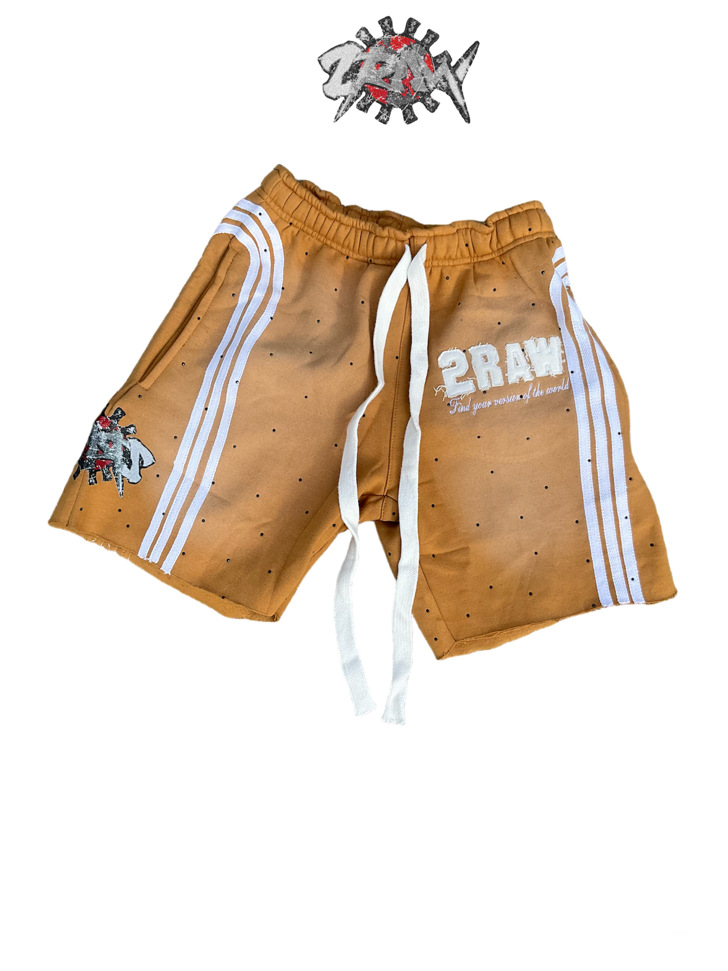 2raw find your version of the world stripes short Moderate orange.