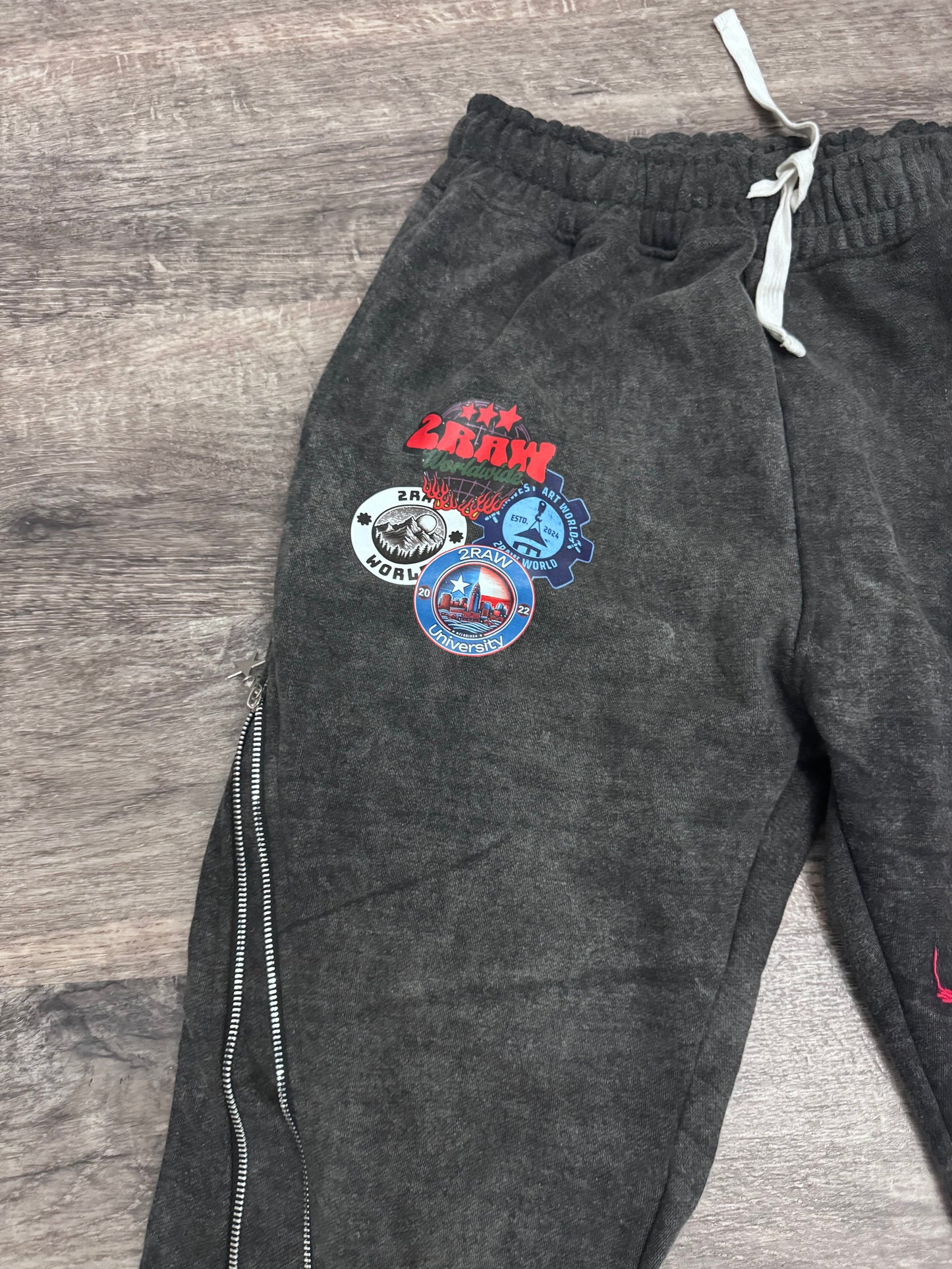 2RAW ZIP UP PANTS black