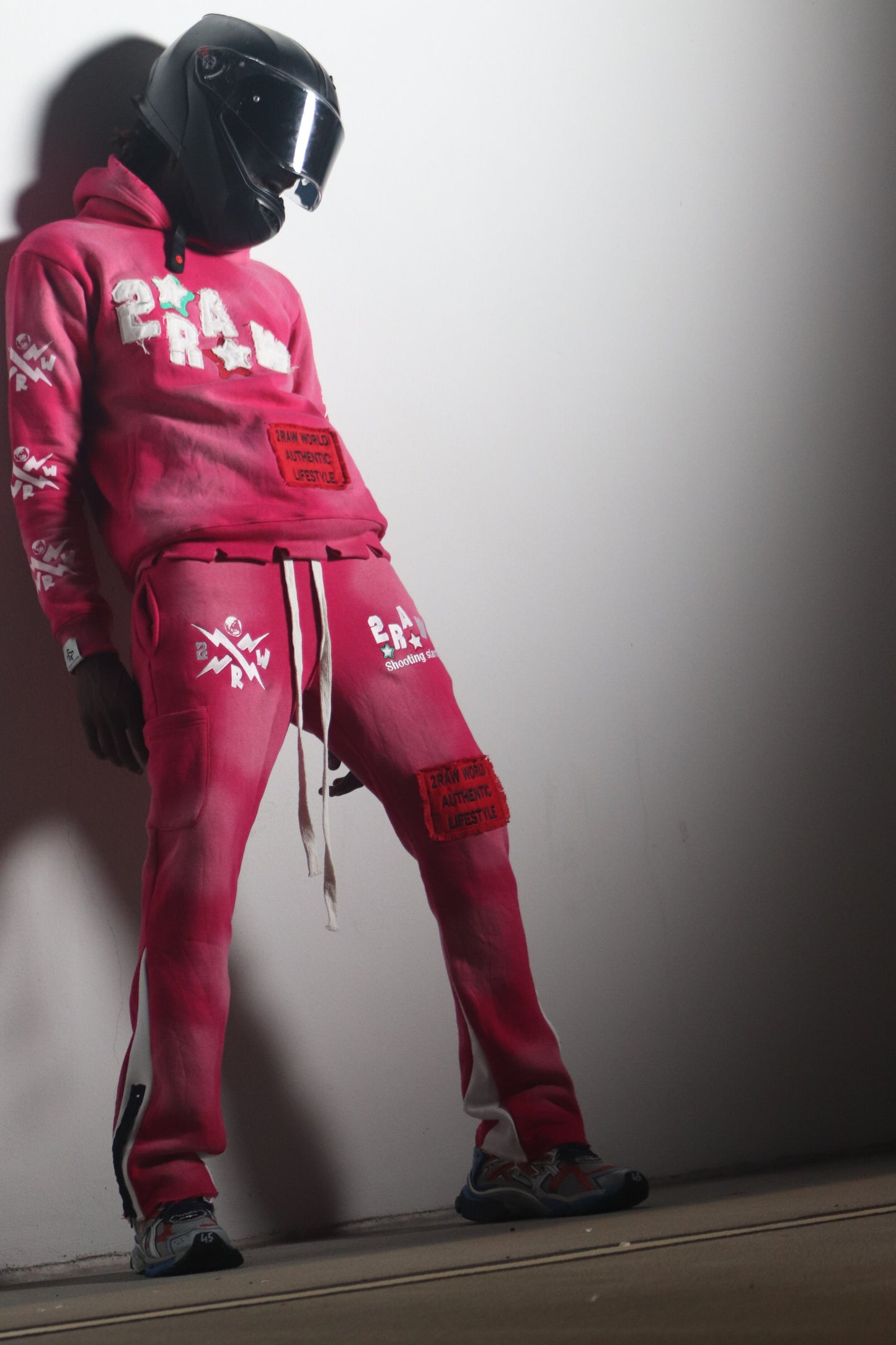 2 RAW Shooting Stars pink Hoodie