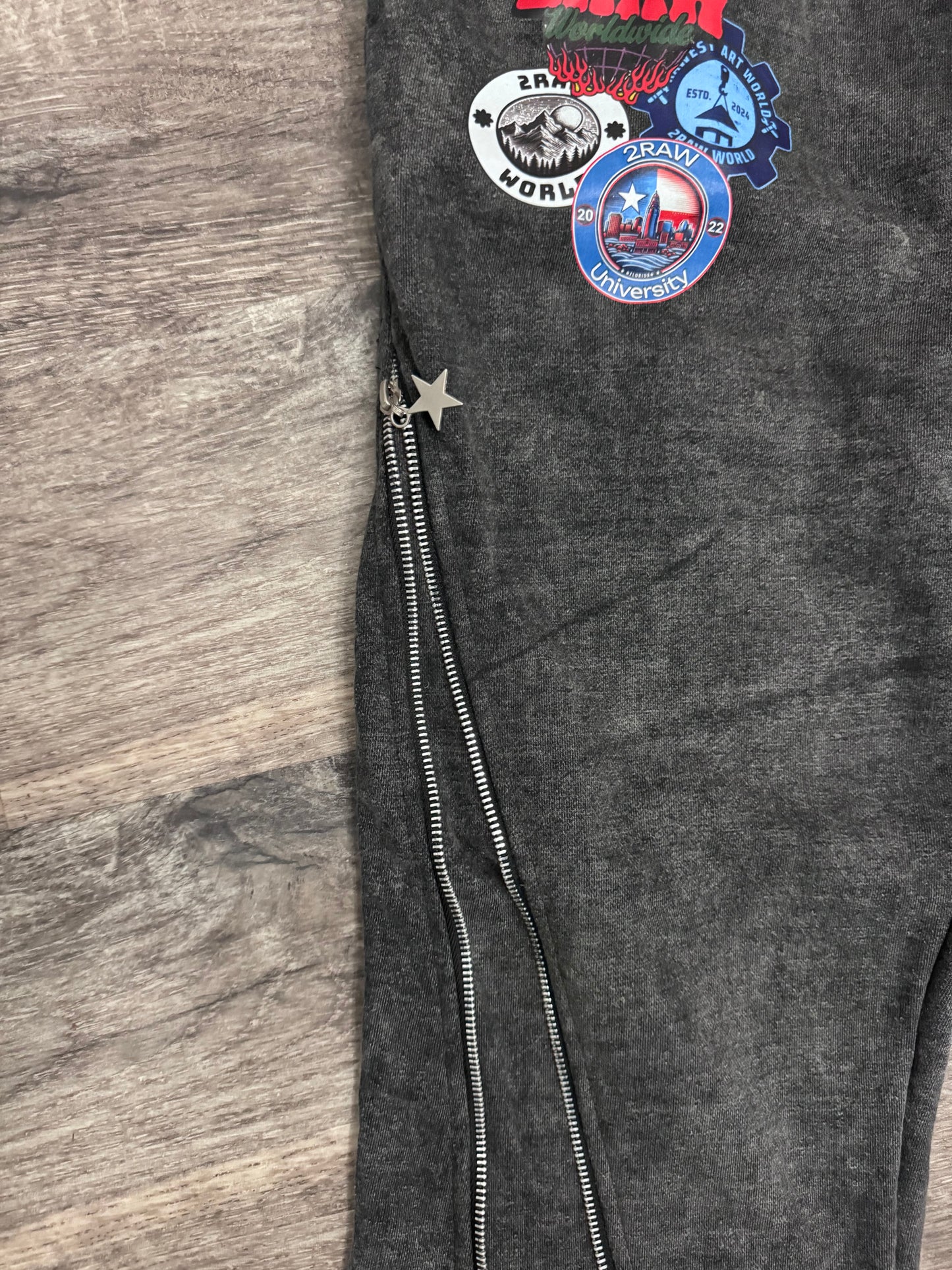 2RAW ZIP UP PANTS black