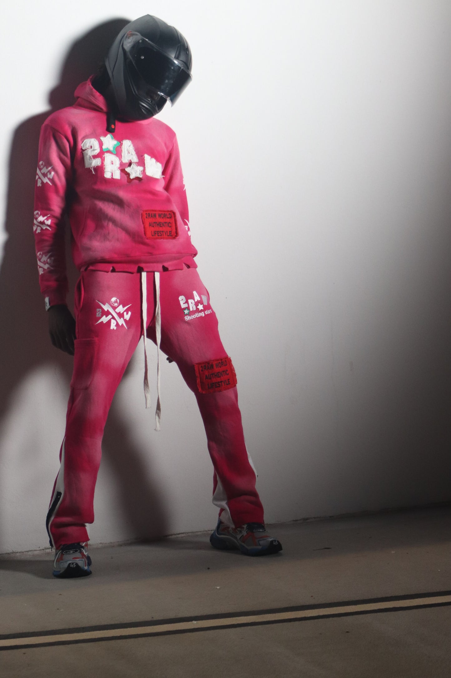 2 RAW Shooting Stars pink Hoodie