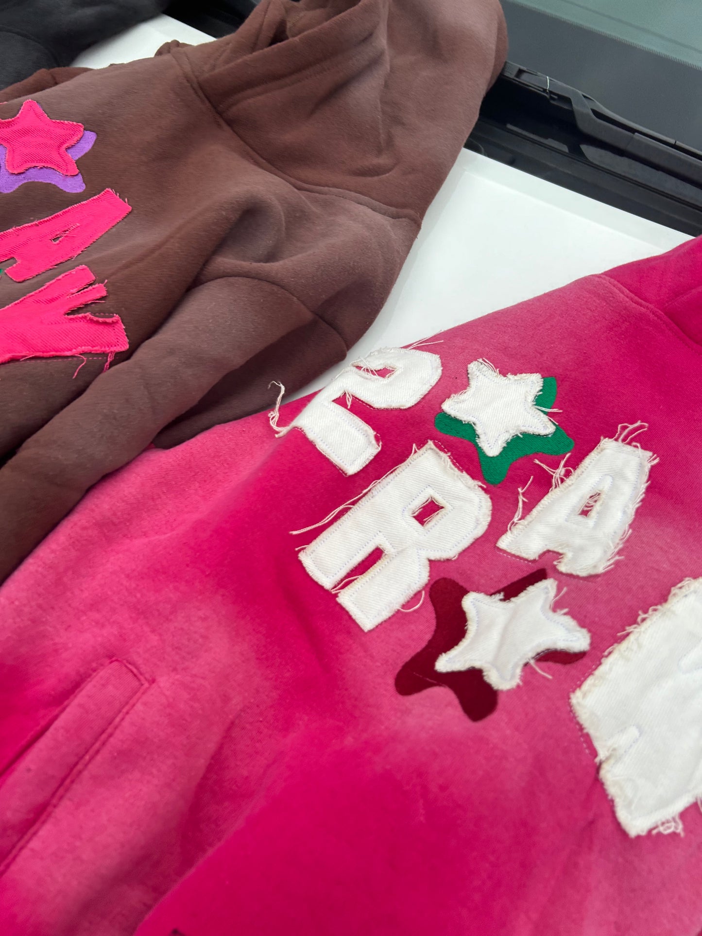 2 RAW Shooting Stars pink Hoodie