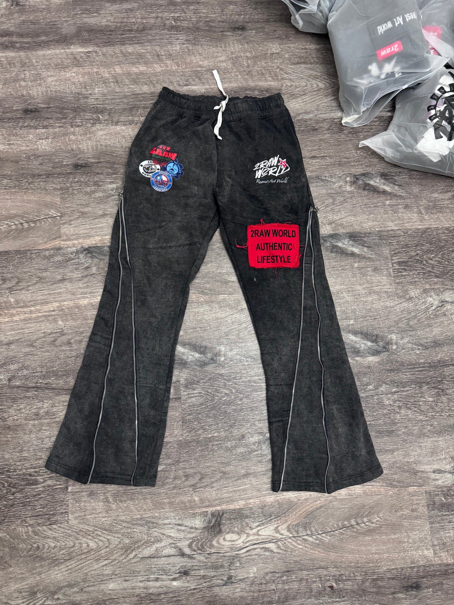 2RAW ZIP UP PANTS black