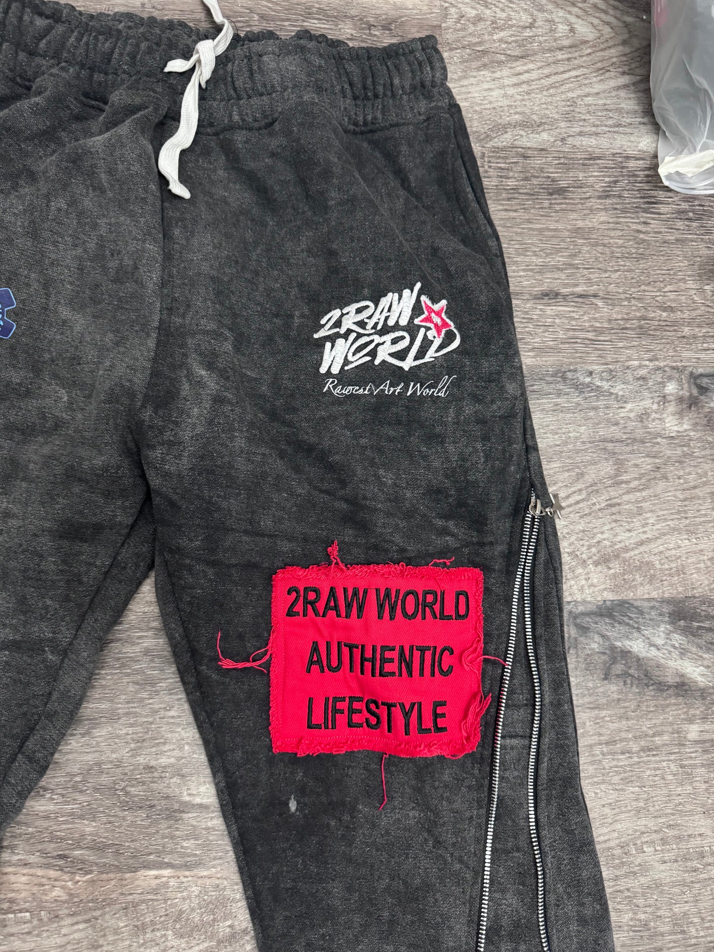 2RAW ZIP UP PANTS black