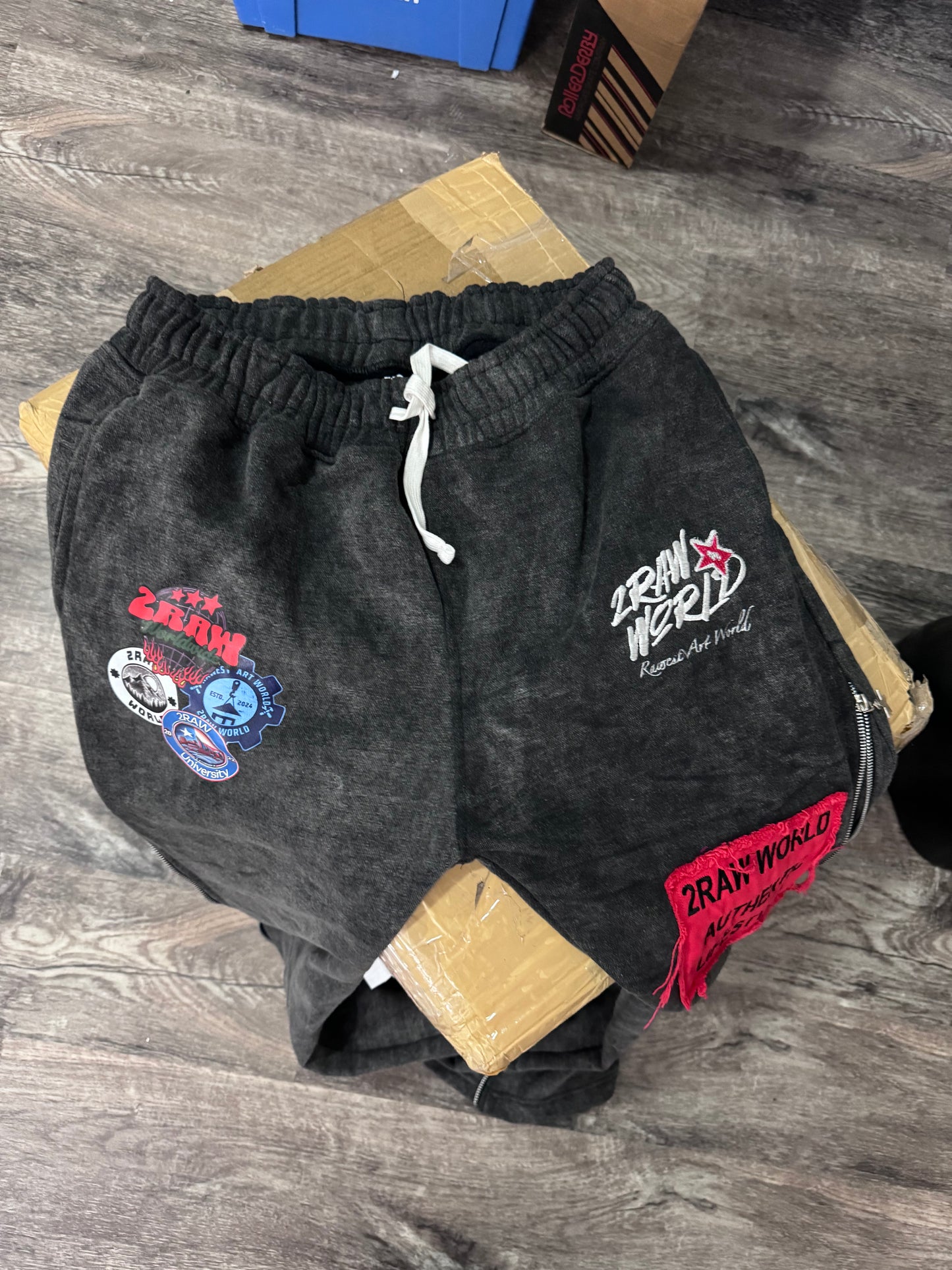 2RAW ZIP UP PANTS black