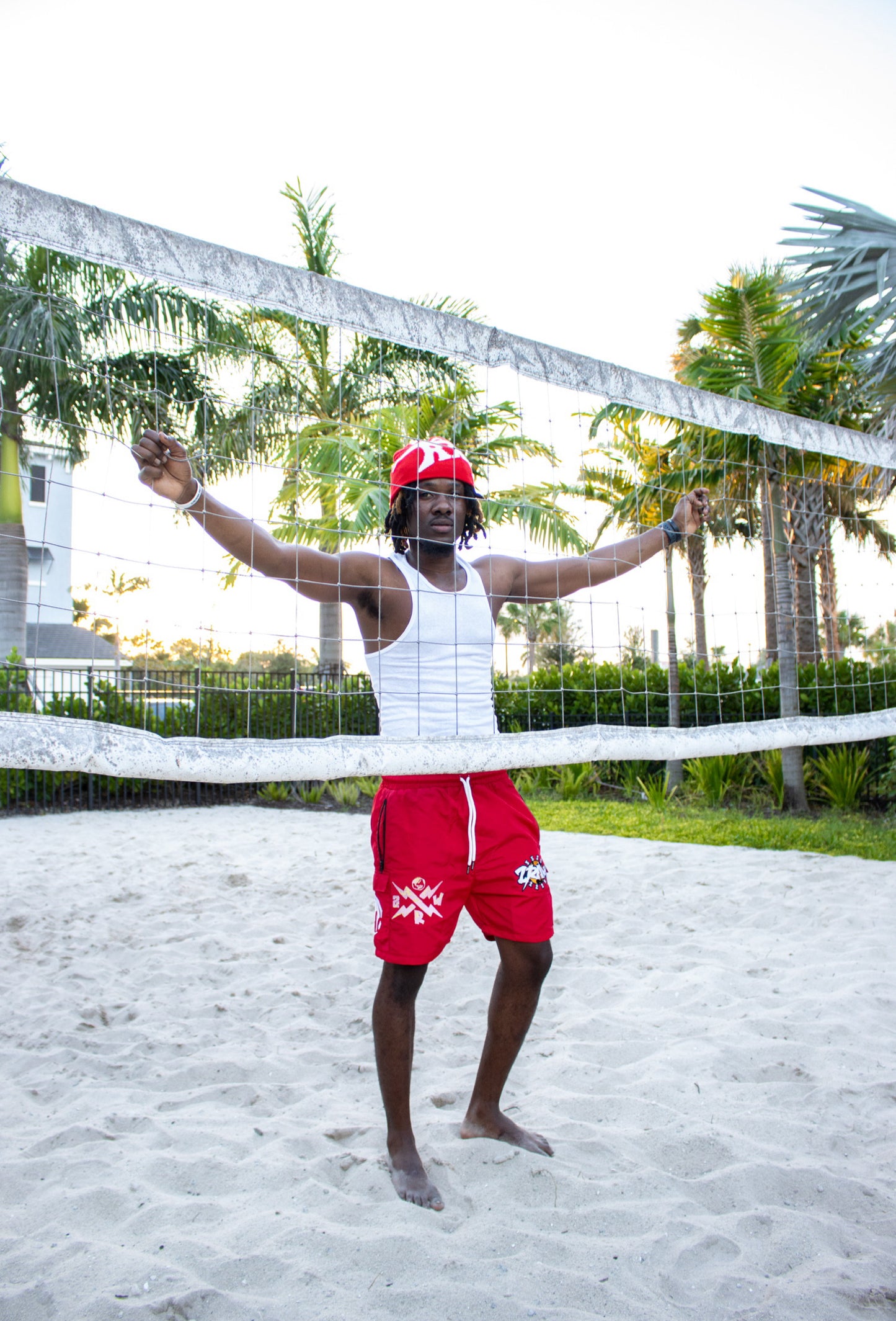 2RAW PARASHOOT SHORTS RED