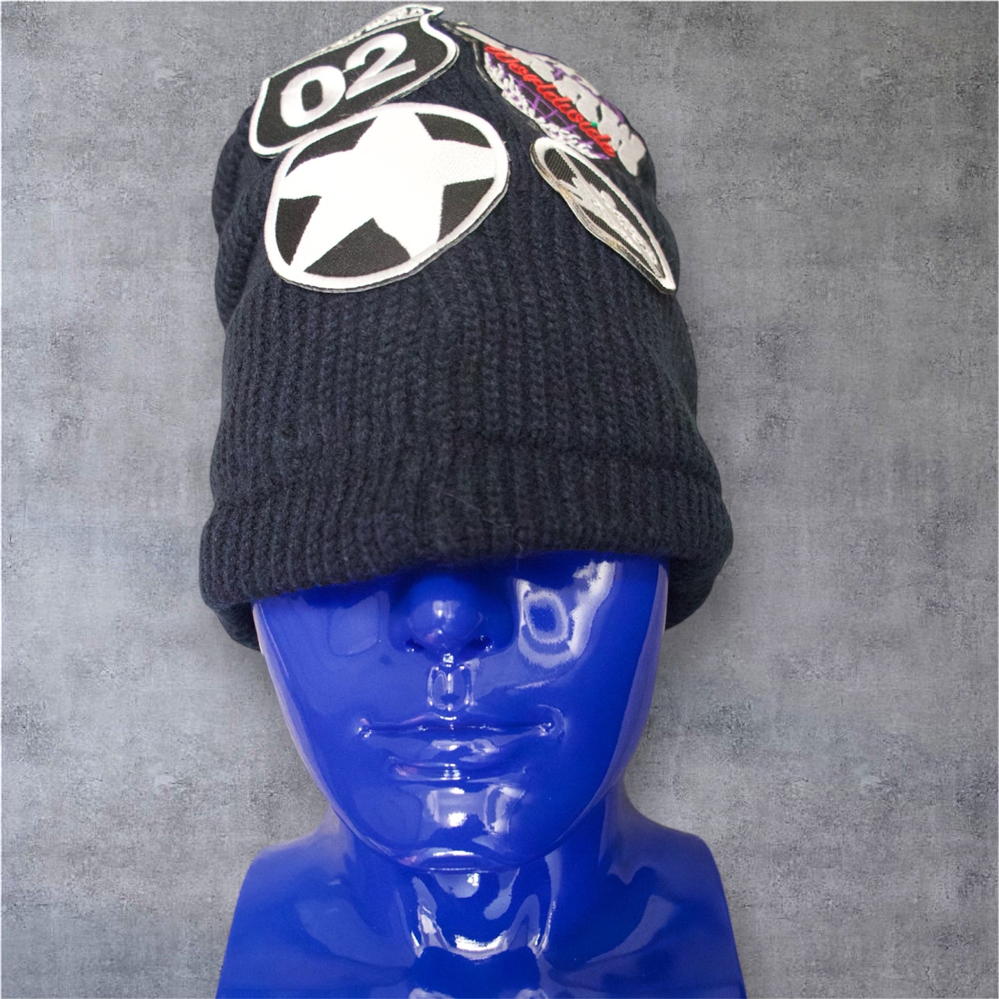 2RAW STOP FUCK!NG MY BRAIN BEANIE NAVY BLUE