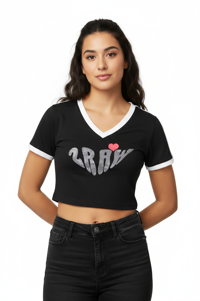 2RAW V-Neck Active Crop Top