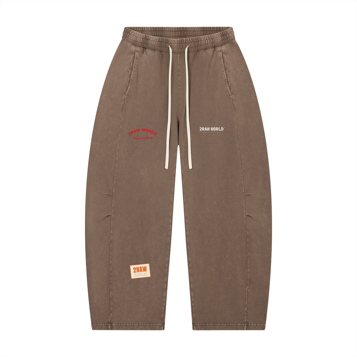 2RAW Mineral Wash Barrel Leg Pants