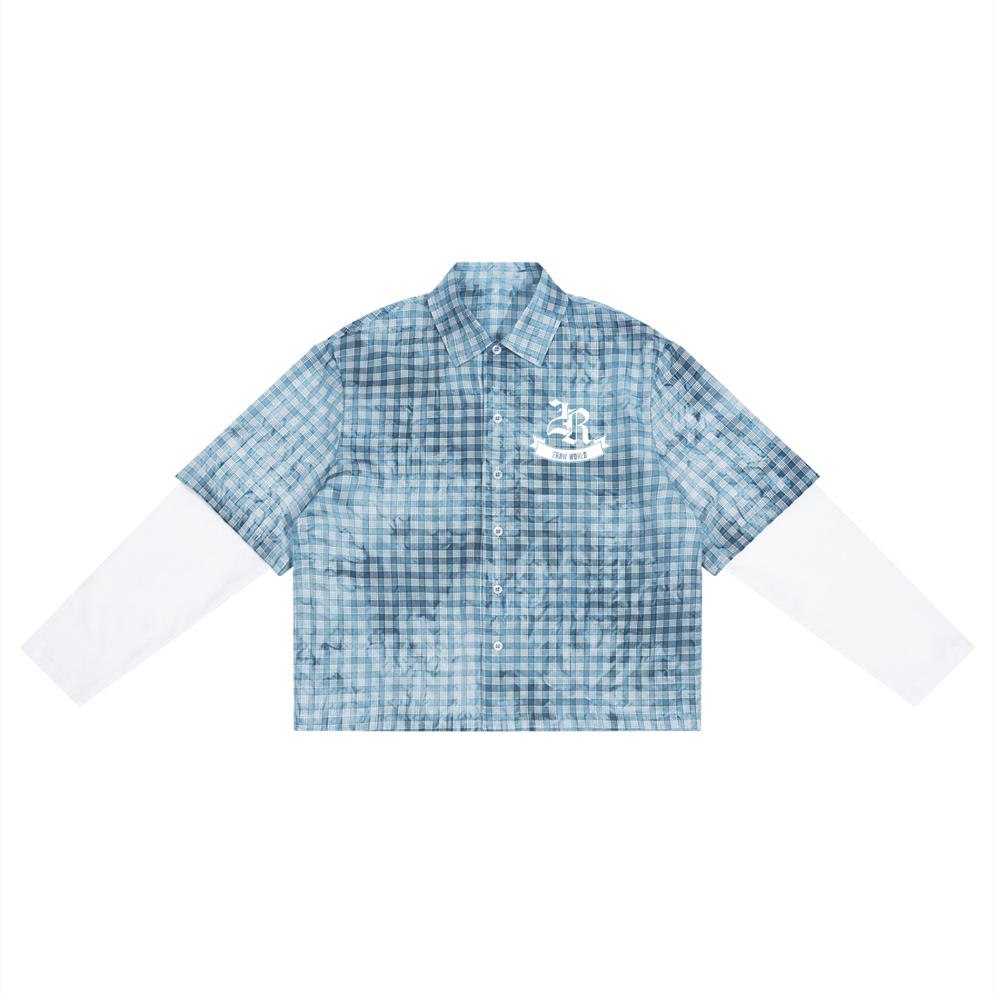 2RAW Vintage Wash Plaid Short Sleeve Shirt