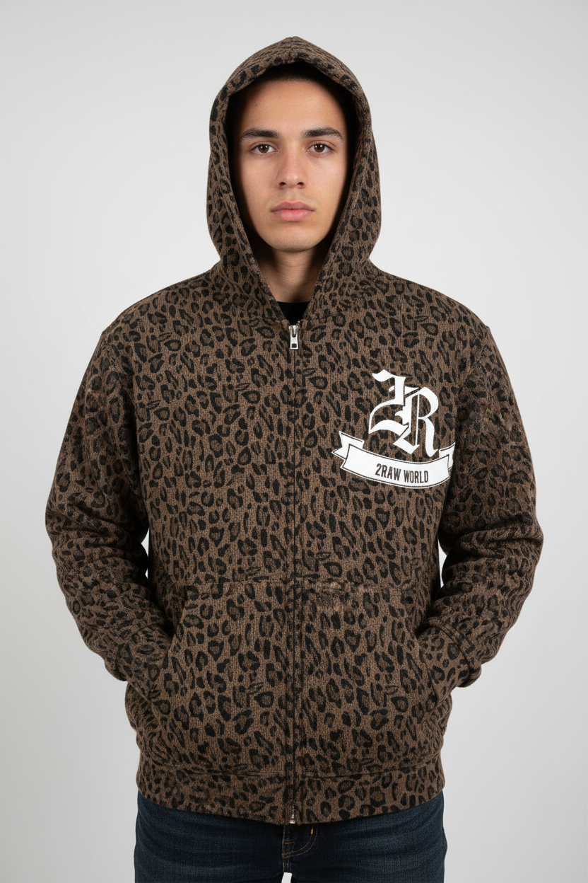 2RAW Wild Instinct Waffle Full-Zip Hoodie