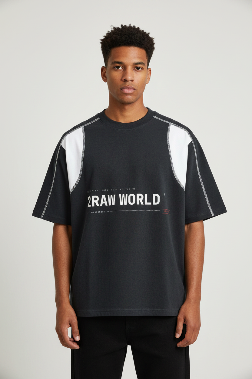 2RAW Raglan Color Block Tee
