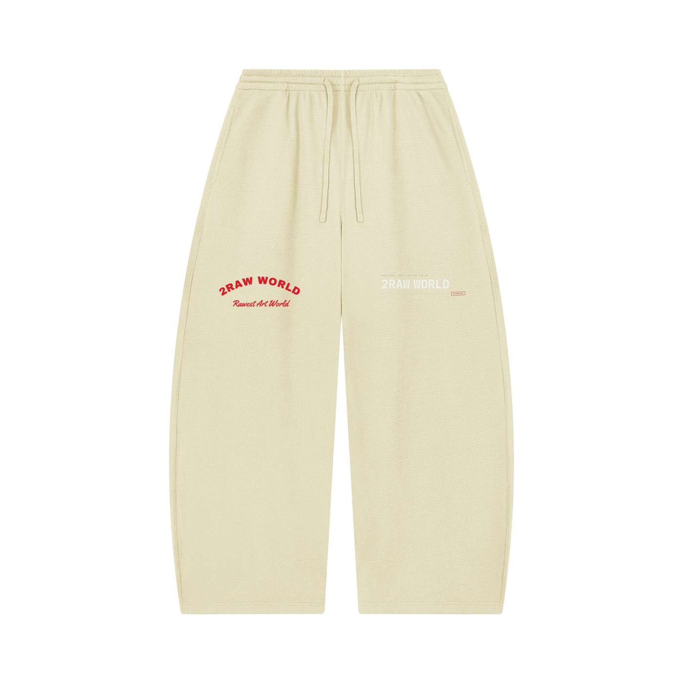 2RAW Waffle Barrel Leg Pants — Oat Gray