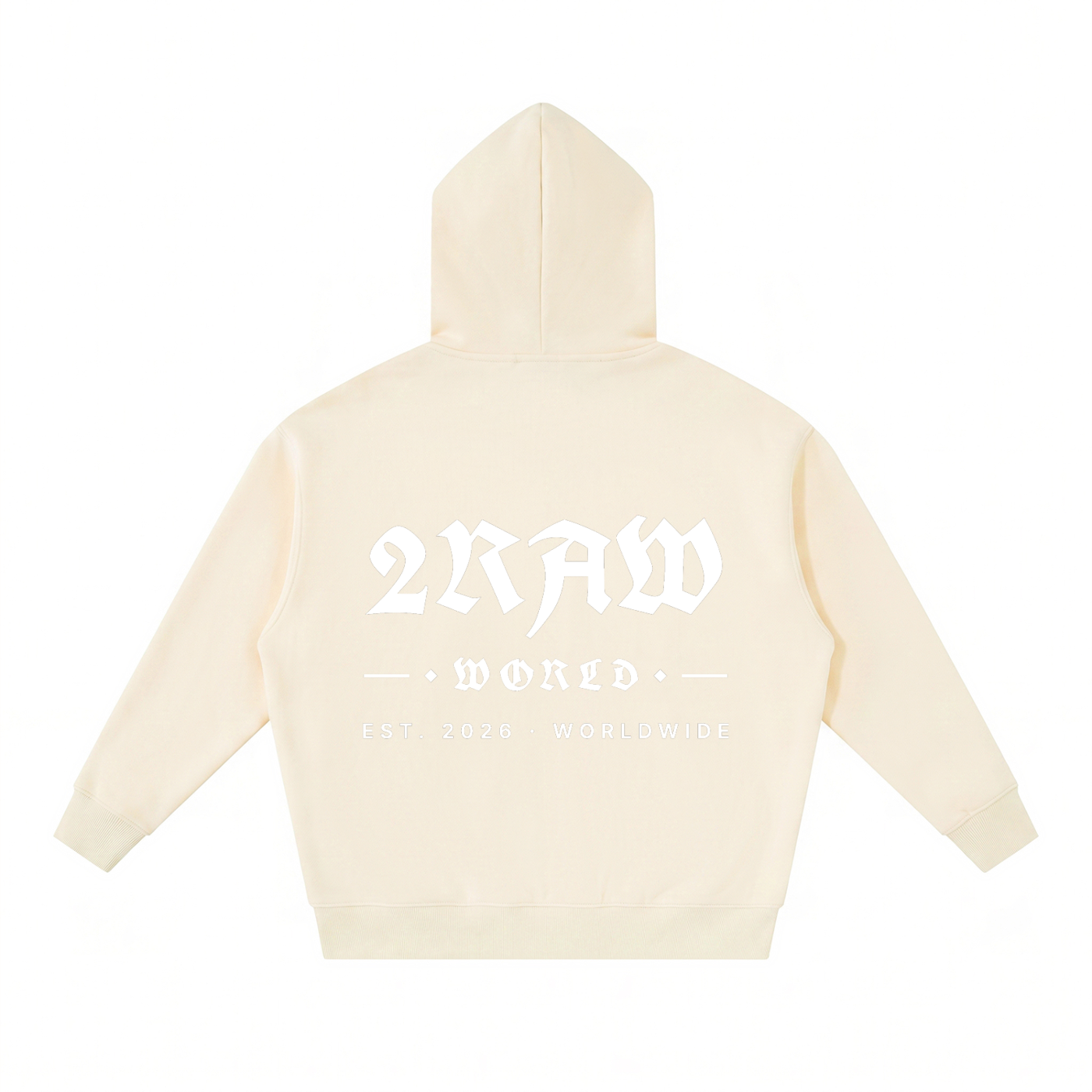 2RAW WORLD Essential Oversized Fleece Boxy Hoodie