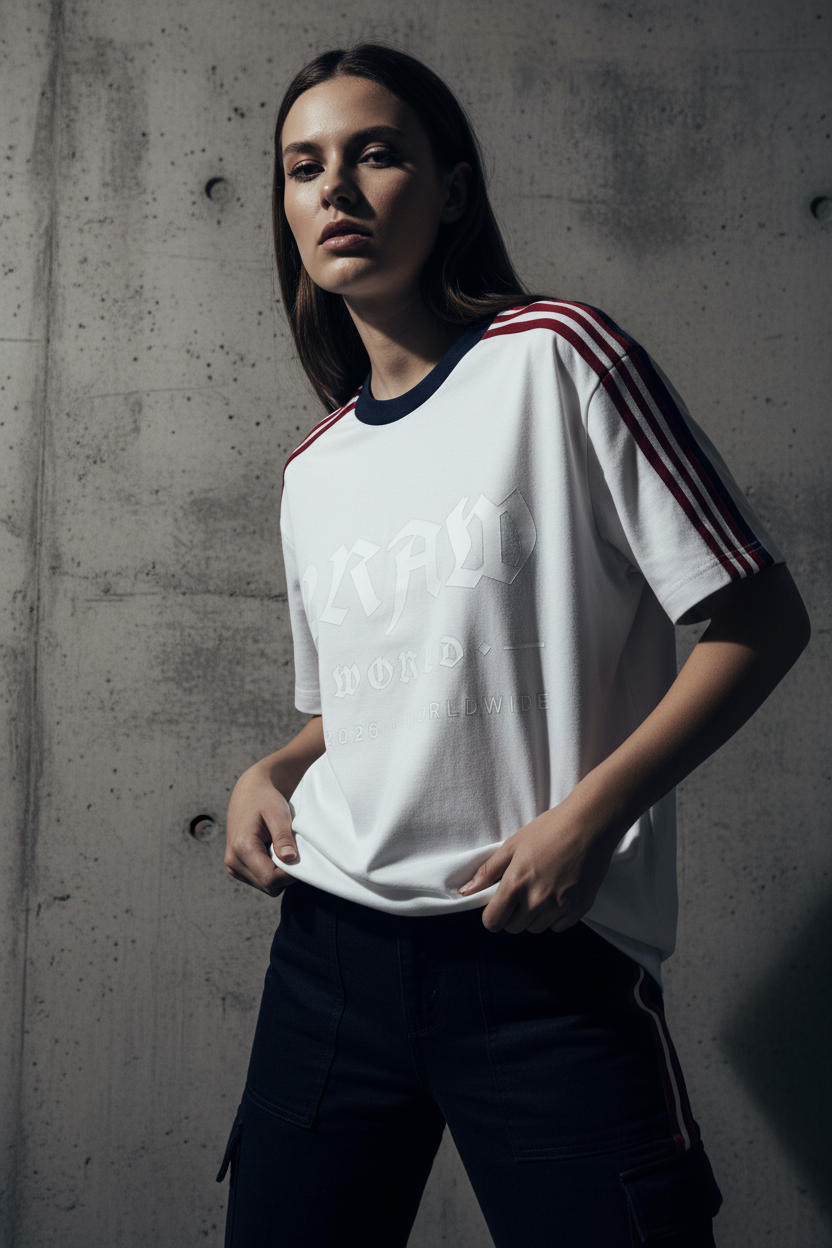 2RAW World Striped Tee — Sky Blue