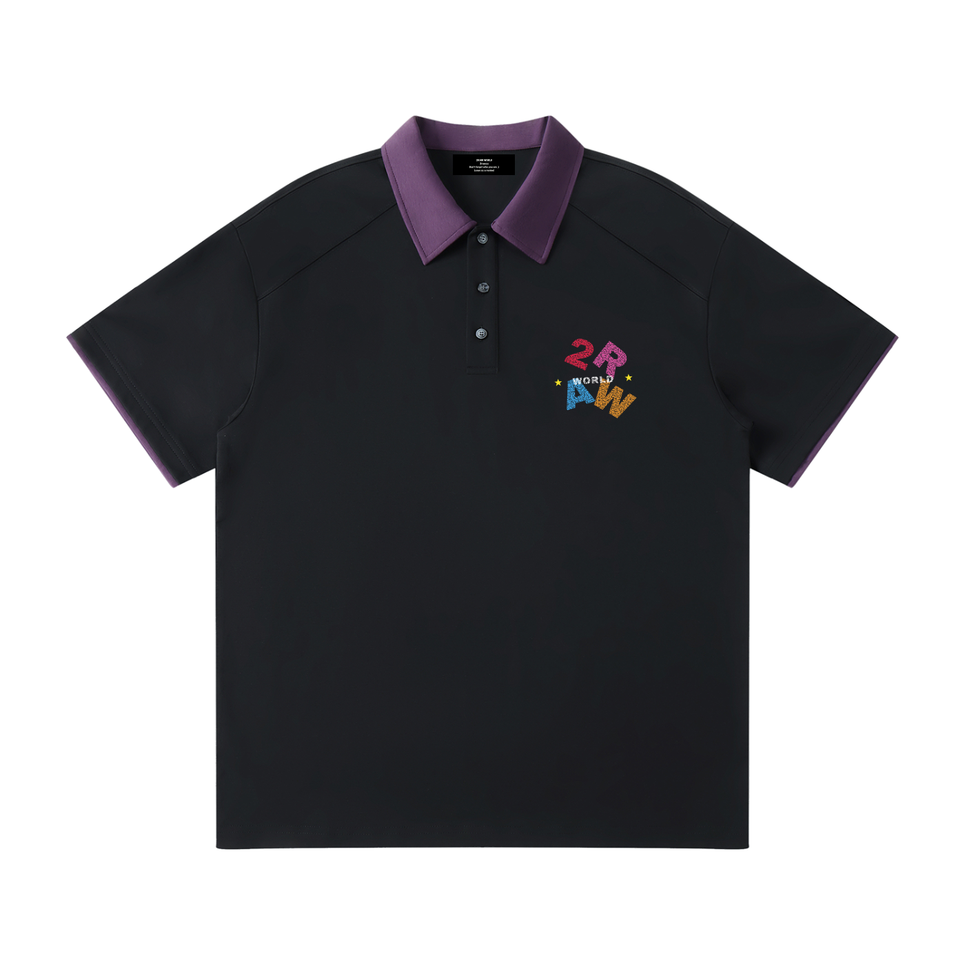 2RAW Contrast Collar Raglan Polo