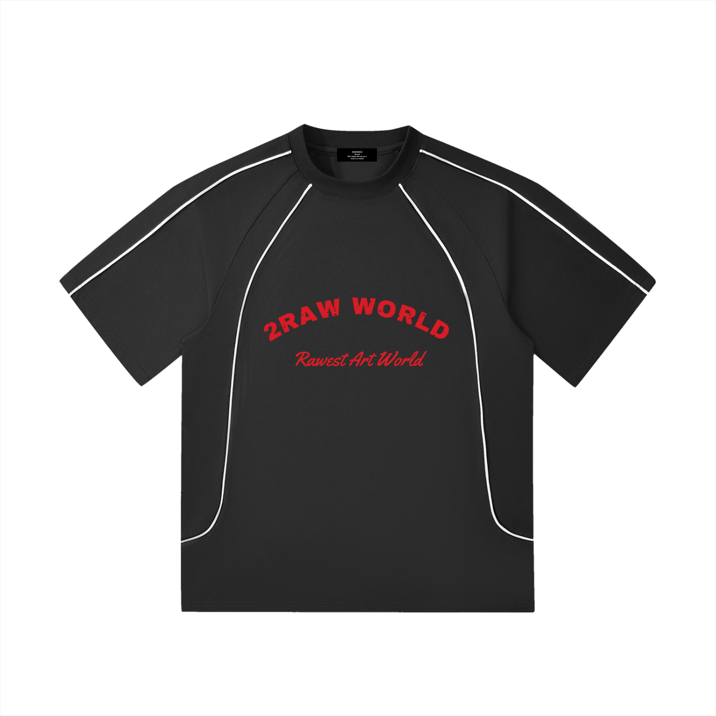 2RAW Contrast Stitch Raglan Tee