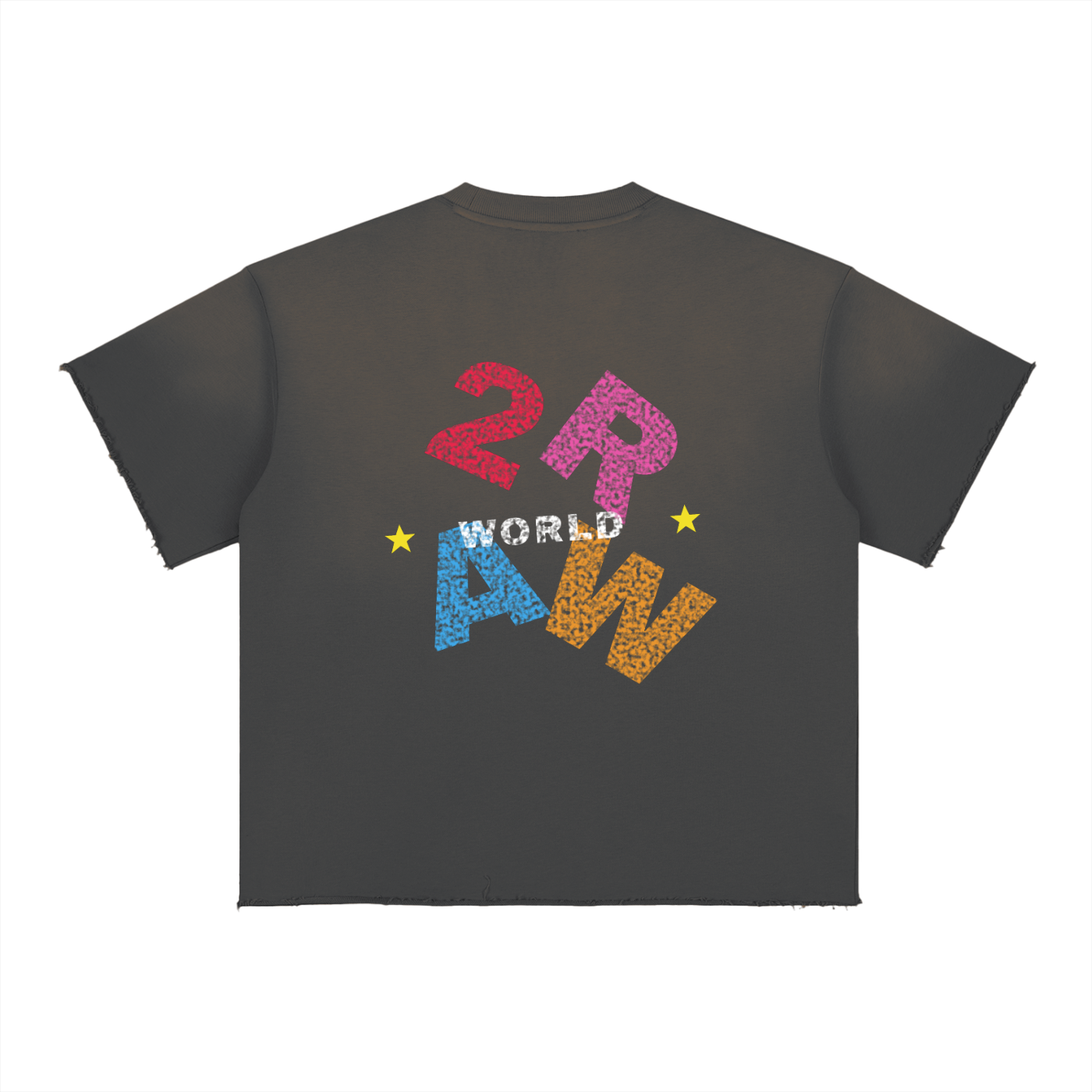 2RAW Sun Fade Raw Edge Tee