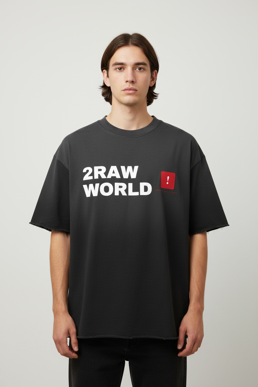 2RAW Sun Fade Raw Edge Tee