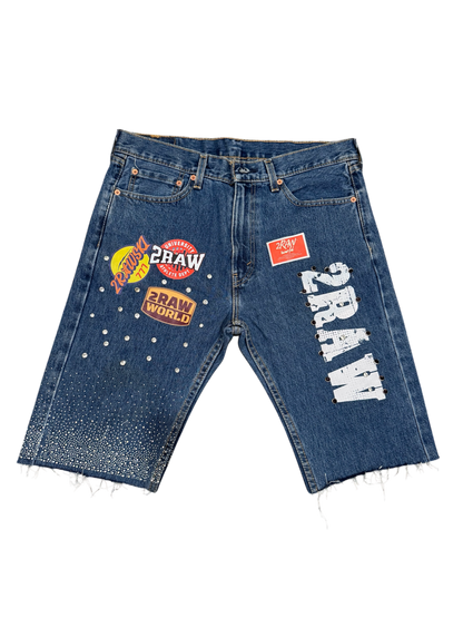 2RAWSKI Patch Jorts — Dark Blue
