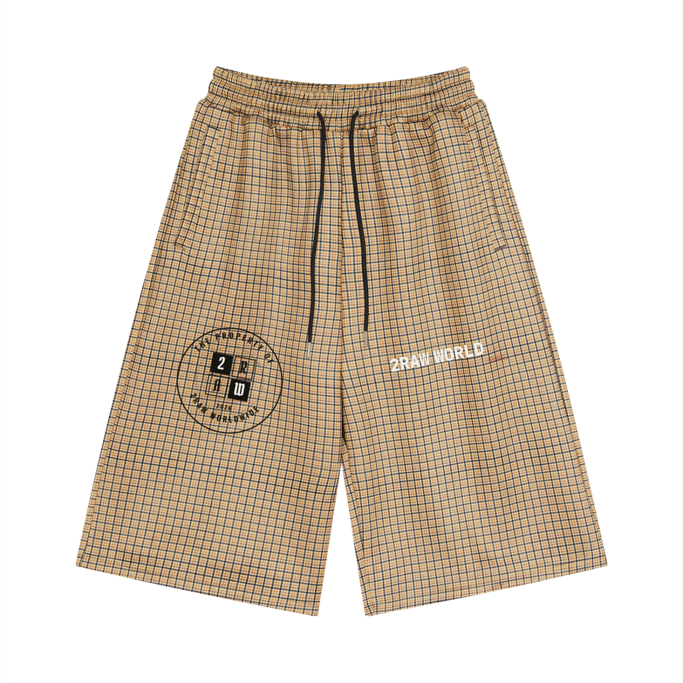 2RAW Plaid Drawstring Shorts