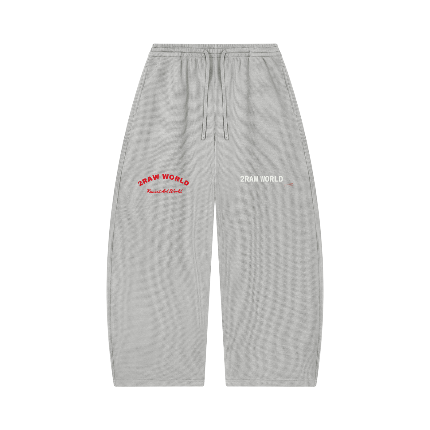 2RAW Waffle Barrel Leg Pants — Oat Gray