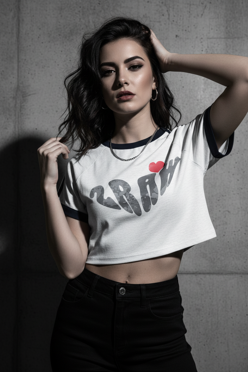 2RAW Sweetheart Raglan Crop Tee