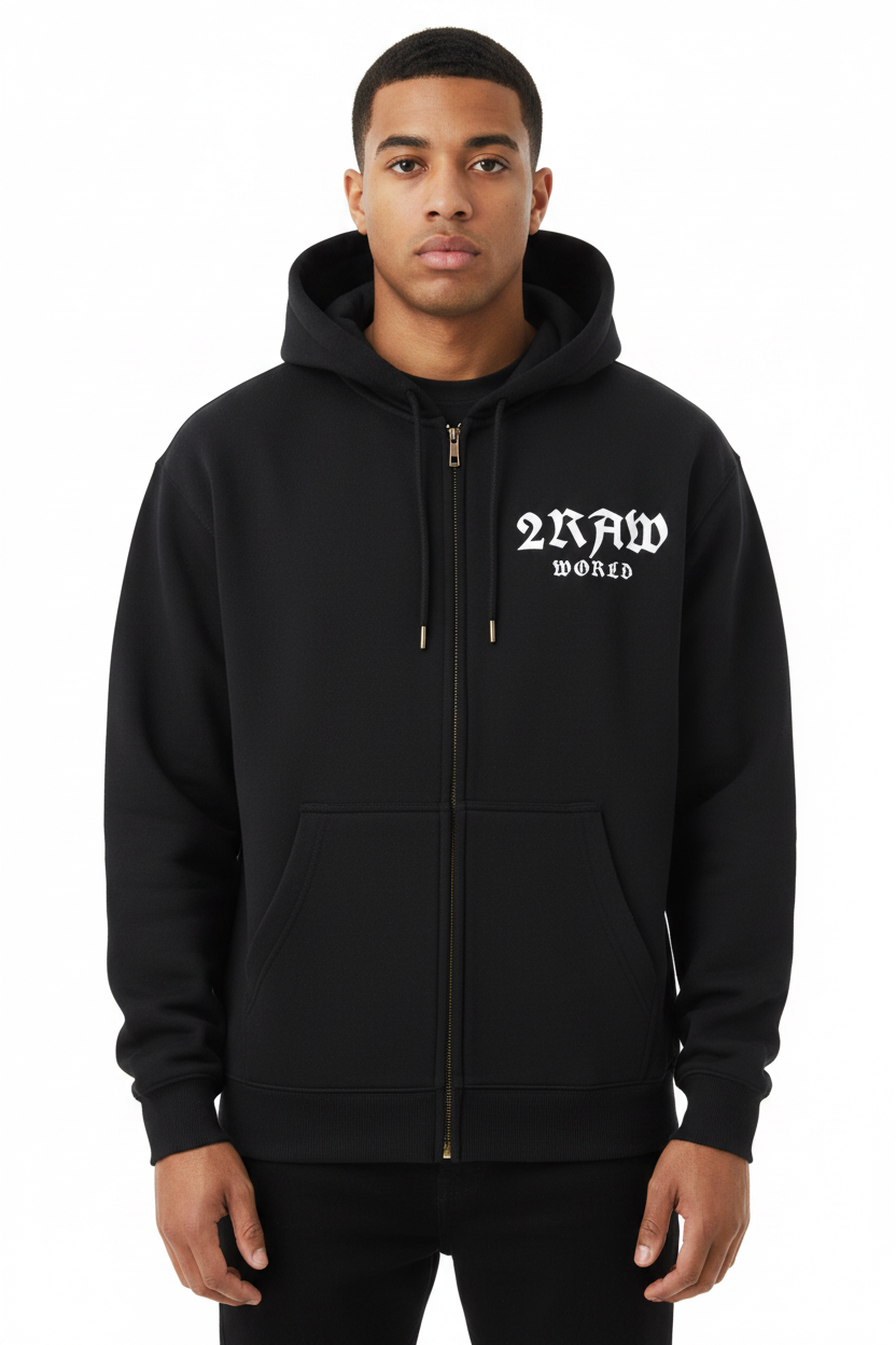 2RAW WORLD Essential Oversized Fleece Boxy Hoodie