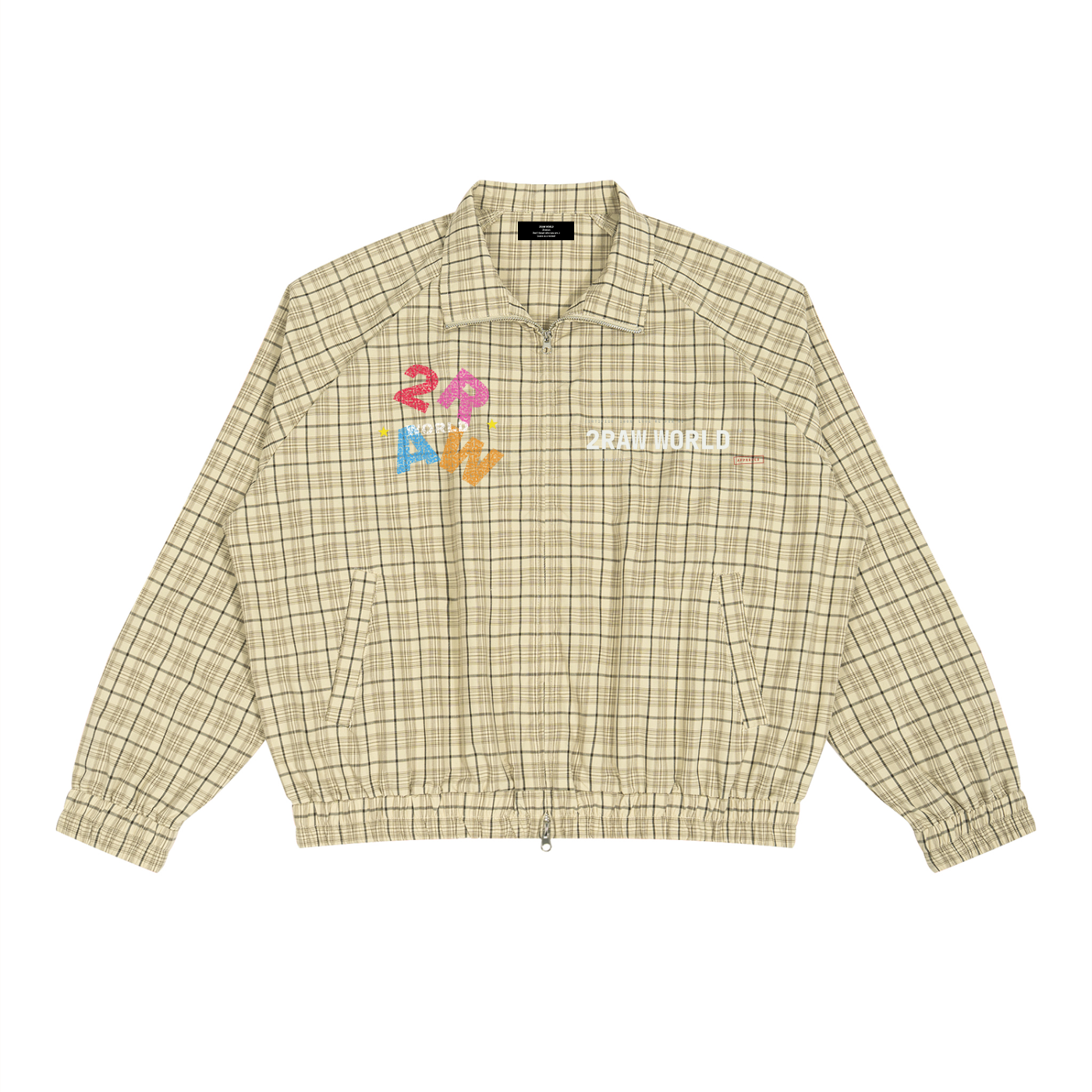 2RAW Plaid Full-Zip Track Jacket