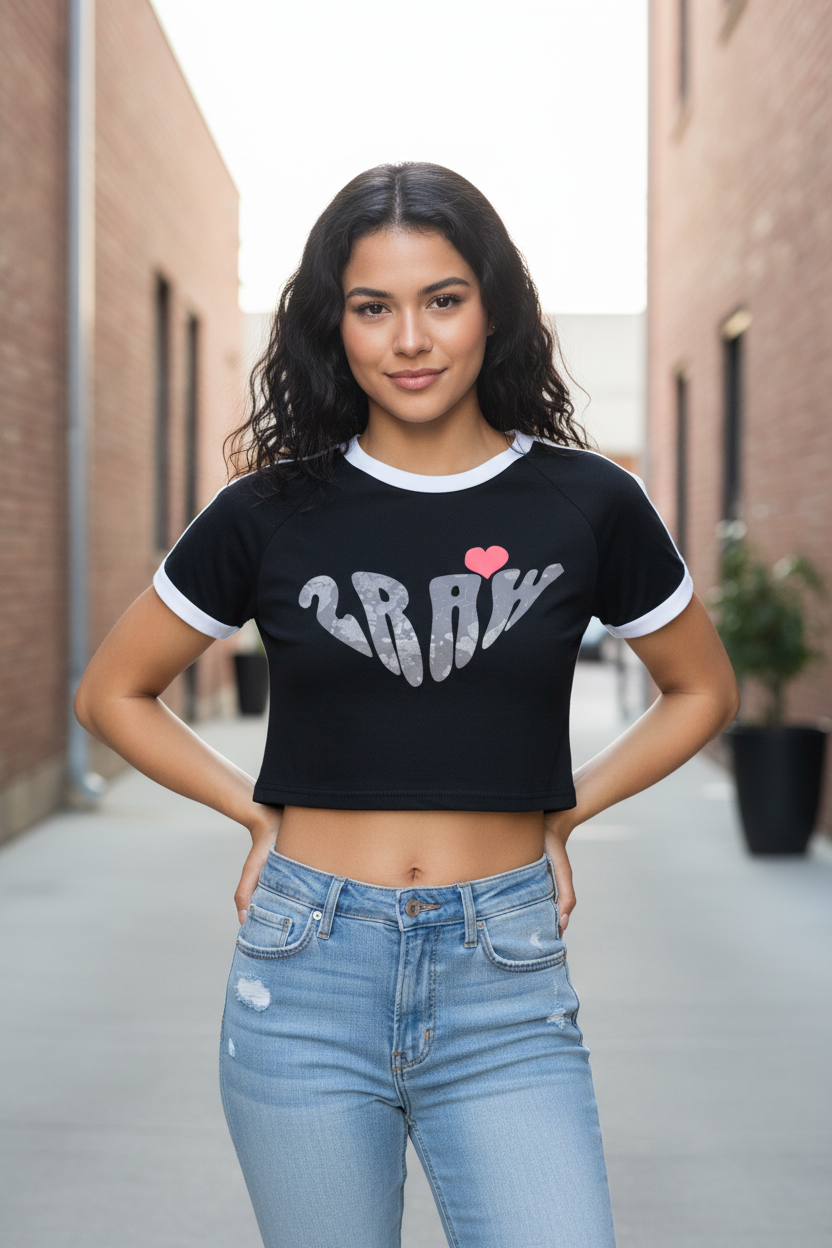 2RAW Sweetheart Raglan Crop Tee