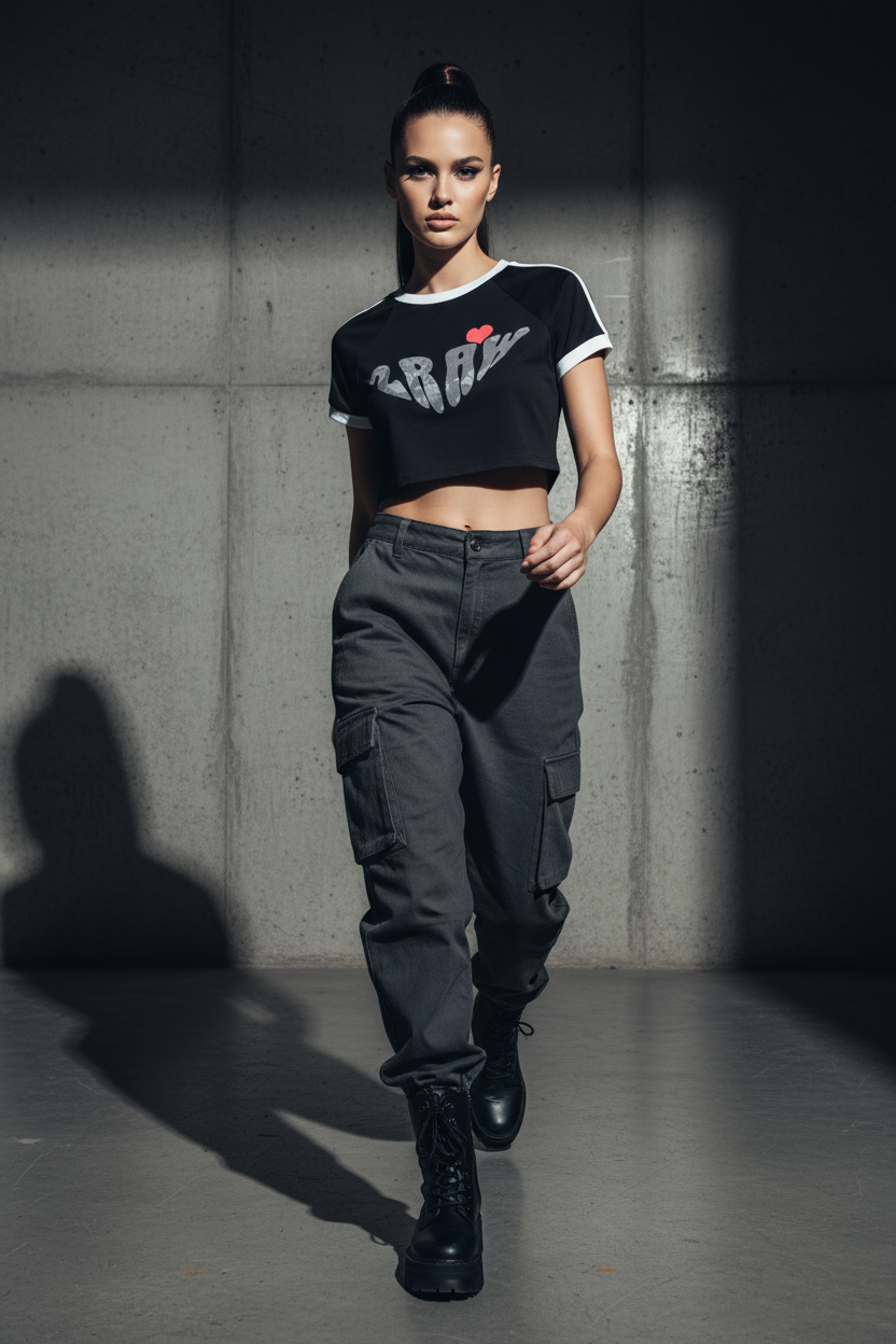 2RAW Sweetheart Raglan Crop Tee