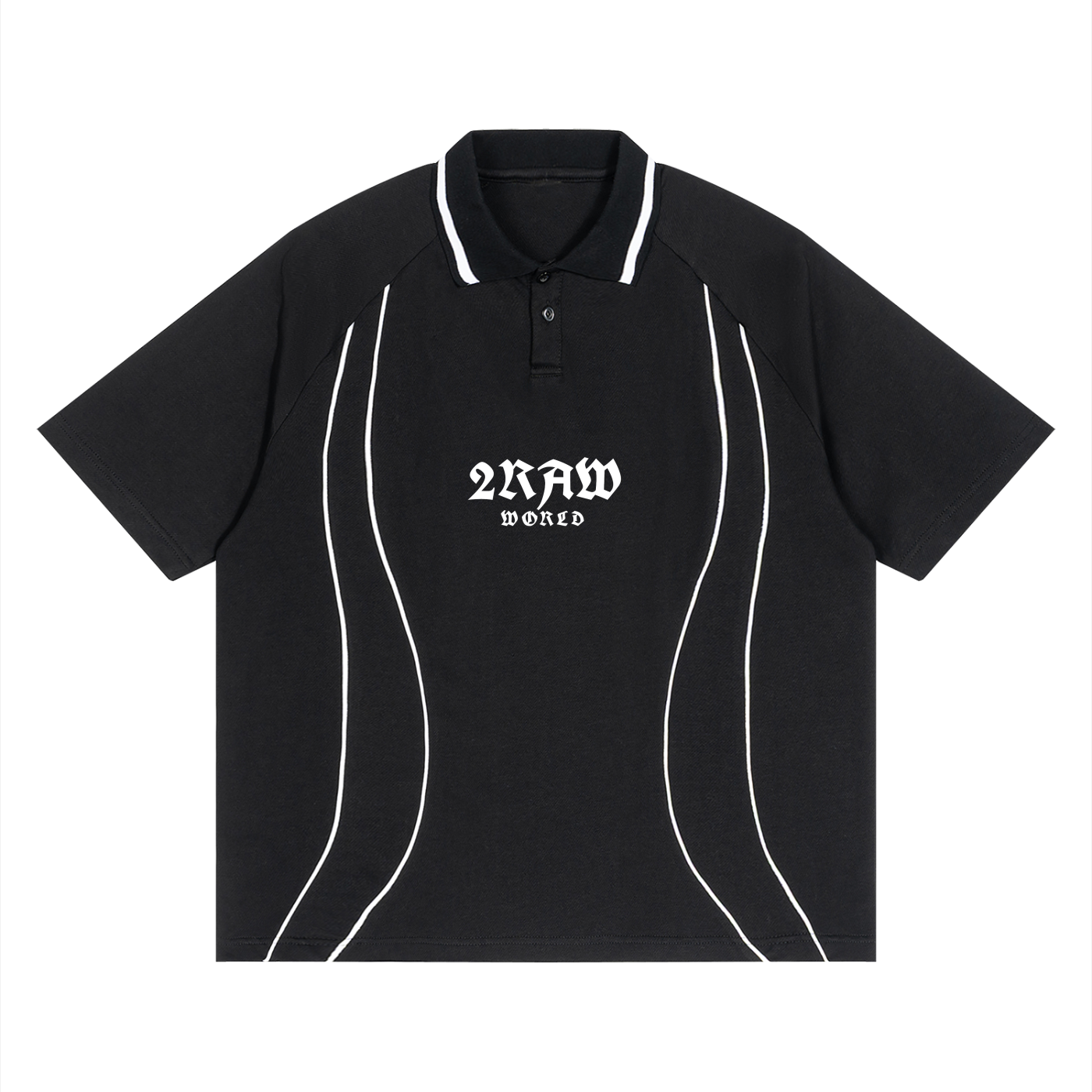 2RAW WORLD Raglan Piping Polo Shirt