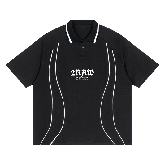 2RAW WORLD Raglan Piping Polo Shirt