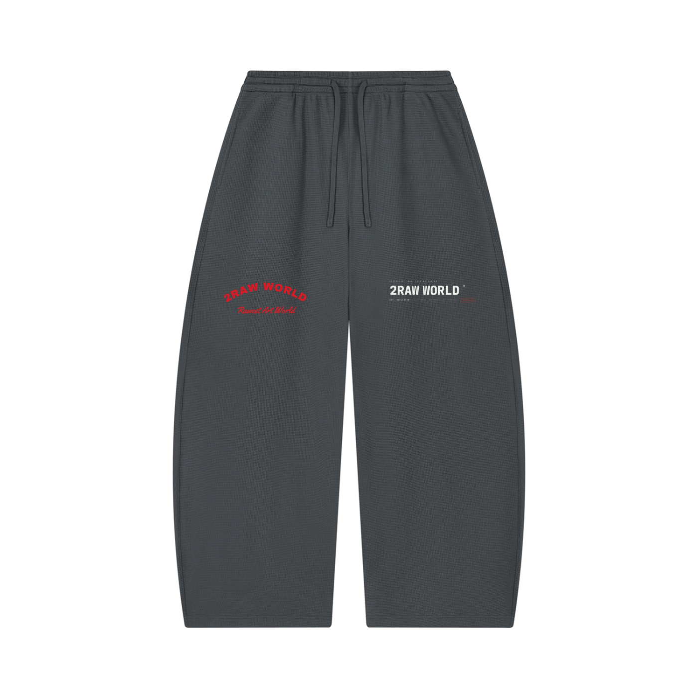 2RAW Waffle Barrel Leg Pants — Oat Gray