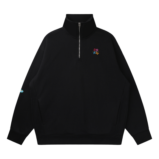 2RAW Quarter-Zip Drop Shoulder Sweatshirt