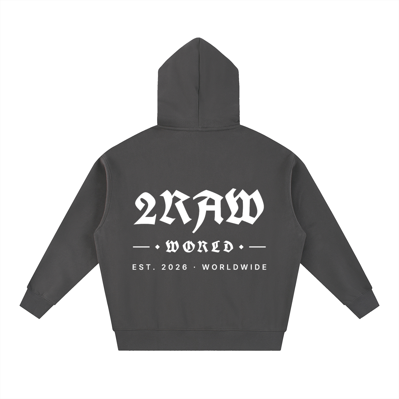 2RAW WORLD Essential Oversized Fleece Boxy Hoodie