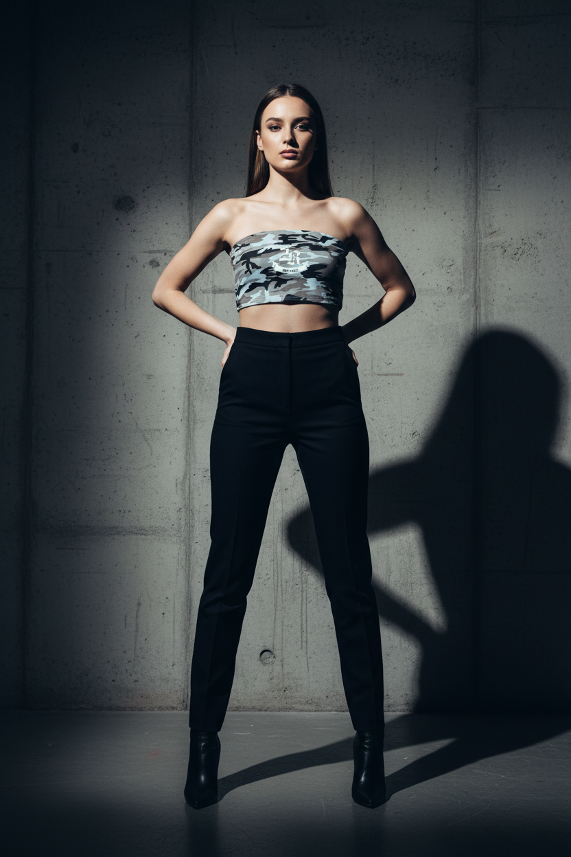 2RAW Women's Camo Cropped Tube Top