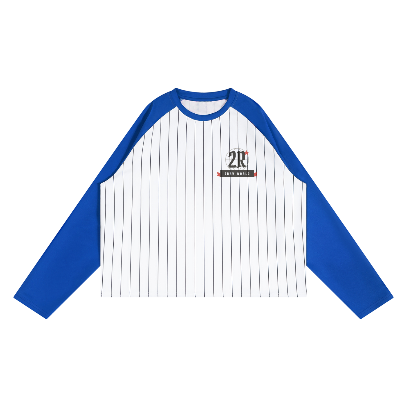 2RAW  Striped Raglan Long Sleeve T-Shirt