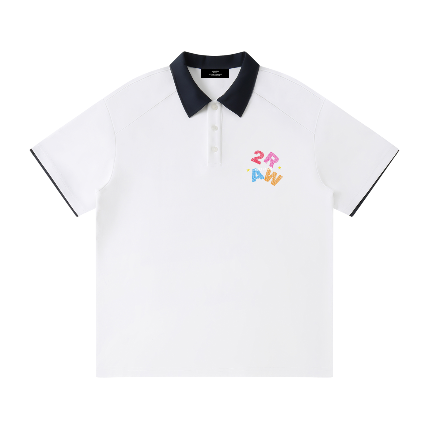 2RAW Contrast Collar Raglan Polo