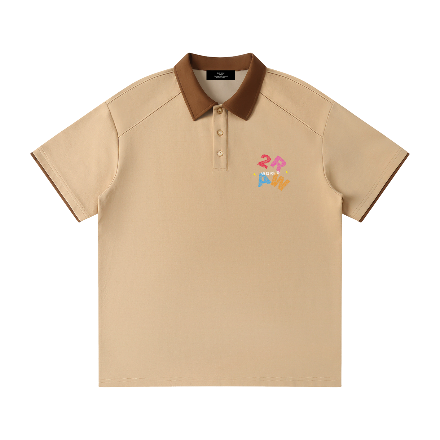 2RAW Contrast Collar Raglan Polo