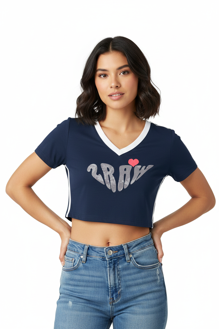 2RAW V-Neck Active Crop Top