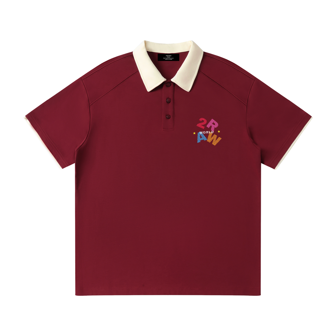 2RAW Contrast Collar Raglan Polo