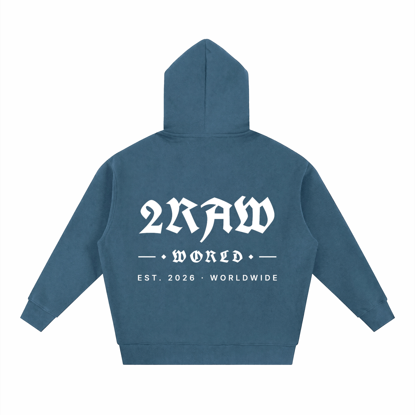 2RAW WORLD Essential Oversized Fleece Boxy Hoodie