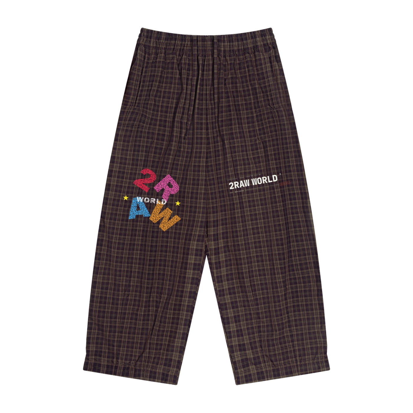 2RAW Plaid Wide Leg Pants
