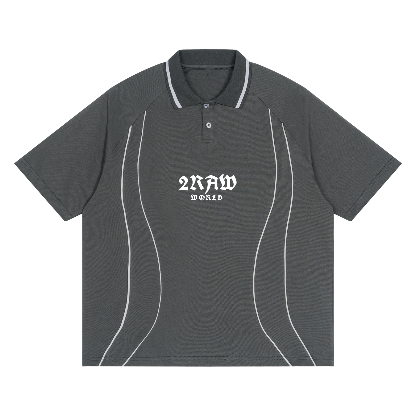 2RAW WORLD Raglan Piping Polo Shirt