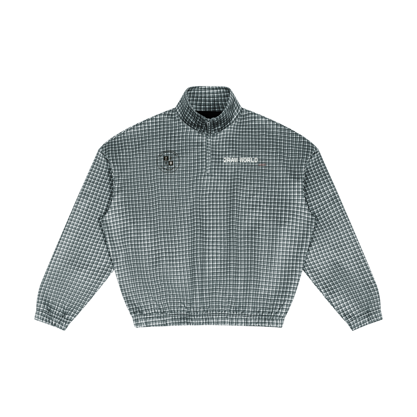 2RAW Plaid Quarter-Zip Sweatshirt
